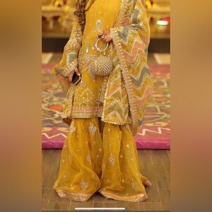 Indian Pakistani gharara shirt and dupata. In very good condition. Worn 1 time.